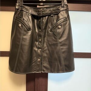 Maeve by Anthropology Black Button-Front Mini Skirt